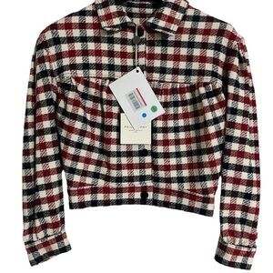 Philosophy di Lorenzo Serafini Red and Black Checkered Kids Blazer